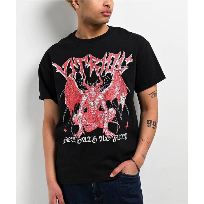 Vitriol 【 Hath No Fury Black T-Shirt Men\u0027s Black 】 黒いこと 黒いこと プルオーバー メンズ 黒いこと 黒いこと