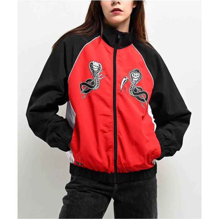 Lurking Class By Sketchy Tank 【 Slither Red \u0026 Black Zip Track Jacket Women\u0027s Red 】 Red 赤・赤いこと 黒いこと 黒いこと 貨物自動車 Jacket 上衣 レディース Red 赤・赤いこと