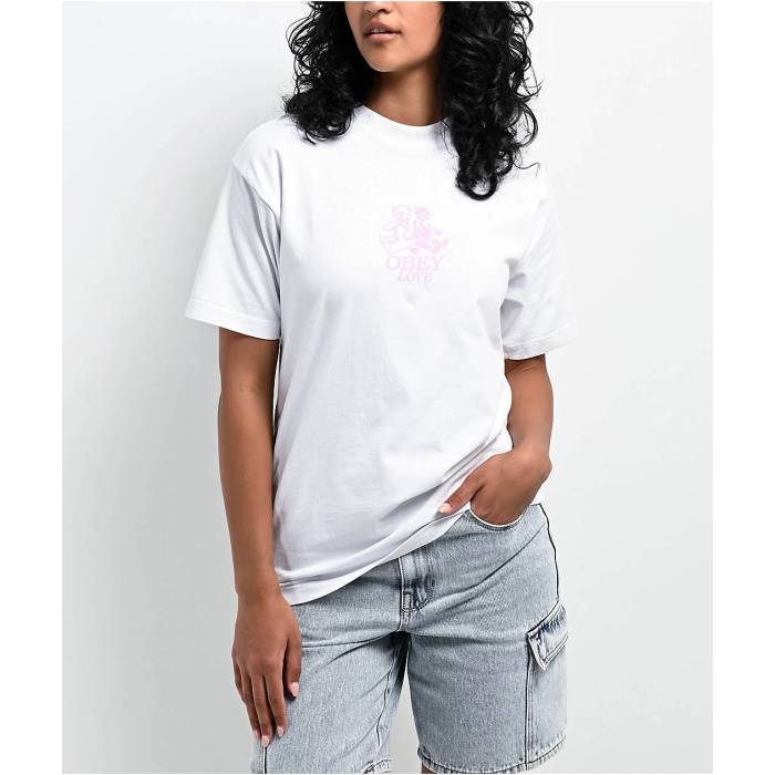 【★百貨店SALE★6/11真夜中2時迄】オベイ Obey 【 Ositos White T-Shirt Women\u0027s White 】 白いこと 白いこと ティーシャツ レディース 白いこと 白いこと