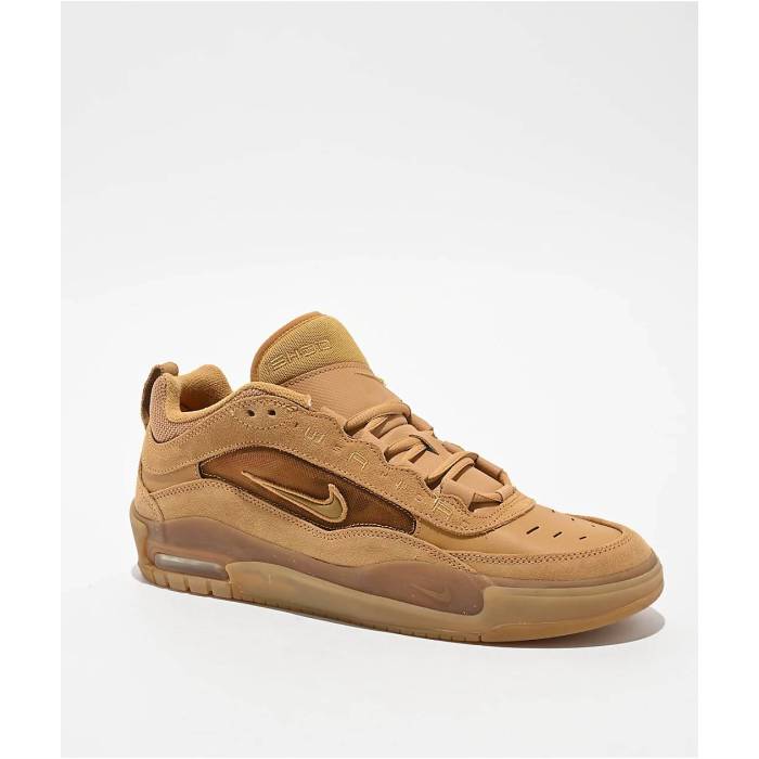 【★百貨店SALE★6/11真夜中2時迄】ナイキ Nike 【 Sb Air Max Ishod Flax Safety Orange \u0026 Wheat Skate Shoes Men\u0027s Medium Brown 】 エスビー マックス orange 橙・オレンジ色 ウィート Skate 滑る シューズ 運動すること靴 メンズ 赤銅色 赤銅色