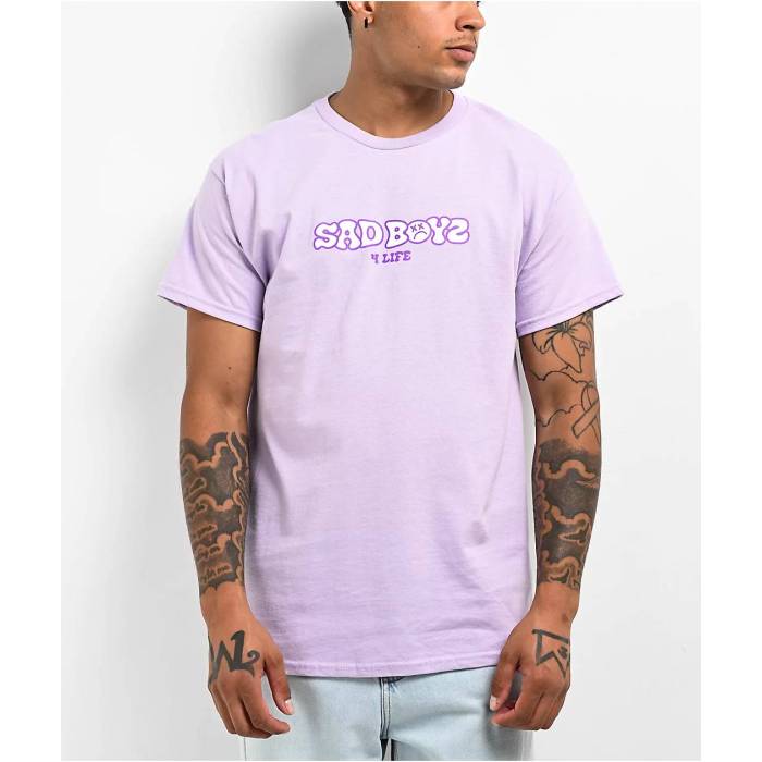 Sad Boyz 【 $Ad Boyz By Junior H Positiva Light Purple T-Shirt Men's Purple 】 Purple 紫・パープル Tシャツ メンズ Purple 紫・パープル|スニケス