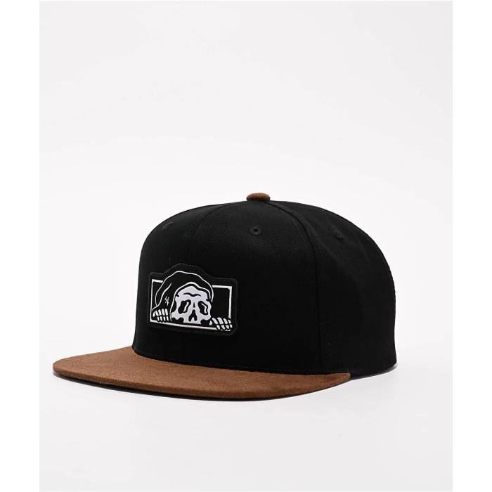 【★百貨店SALE★6/11真夜中2時迄】Lurking Class By Sketchy Tank 【 Box Logo Brown \u0026 Black Snapback Hat Men\u0027s Black 】 ボックス席 ロゴタイプ 赤銅色 赤銅色 黒いこと 黒いこと Snapback スナップバック 御徒面子 メンズ 黒いこと 黒いこと