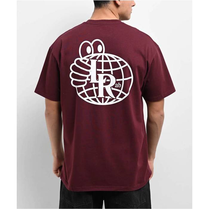 Last Resort Ab 【 Atlas Monogram Burgundy T-Shirt Men\u0027s Dark Red 】 ぶどう酒色・バーガンディー プルオーバー メンズ Red 赤・赤いこと