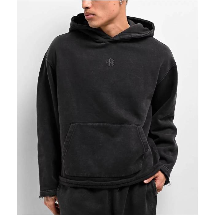 【★百貨店SALE★6/11十二時2時迄】Ninth Hall Fundamentals 【 Cut Off Ash Wash Boxy Hoodie Men\u0027s Charcoal 】 フーディー パーカー メンズ 濃灰色