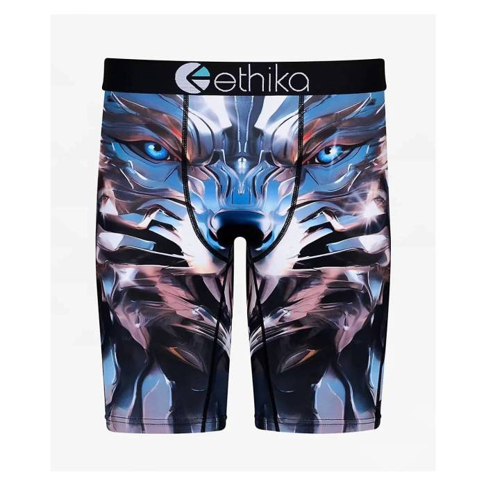 エシカ Ethika 【 Kids Chrome Wolf Boxer Briefs Kids\u0027 Silver 】 Silver しろがね色・しろがね色