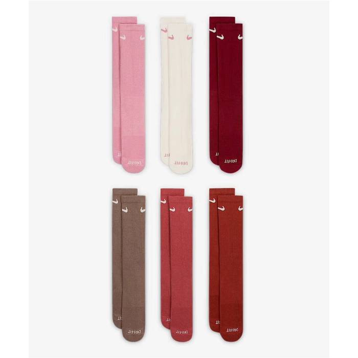 ナイキ Nike 【 Everyday Plus Cushioned Mauve 6 Pack Crew Socks Men's Multicolor 】 クルー ソックス・靴下 メンズ