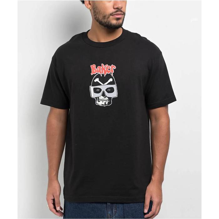 Baker Skateboards 【 Baker Mania Black T-Shirt Men\u0027s Black 】 黒いこと 黒いこと プルオーバー メンズ 黒いこと 黒いこと