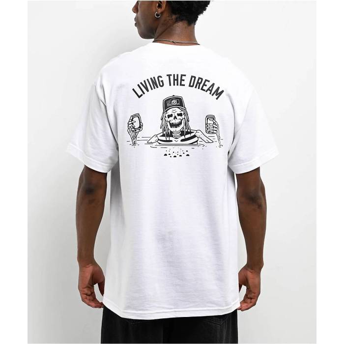 Lurking Class By Sketchy Tank 【 Living The Dream White T-Shirt Men\u0027s White 】 意気ごみ 白いこと 白いこと プルオーバー メンズ 白いこと 白いこと
