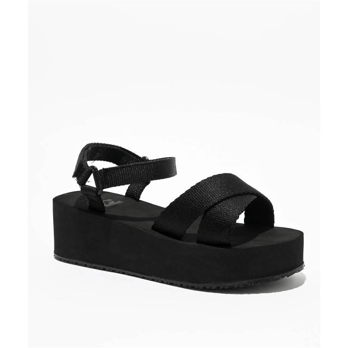 【★百貨店SALE★6/11真夜中2時迄】散らし広告ボン Billabong 【 Kona Black Platform Sandals Women\u0027s Black 】 黒いこと 黒いこと サンダル レディース 黒いこと 黒いこと