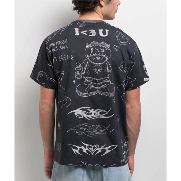 【★百貨店SALE★6/11十二時2時迄】リップンディップ Ripndip 【 Nermal Domination Black T-Shirt Men\u0027s Black 】 黒いこと 黒いこと プルオーバー メンズ 黒いこと 黒いこと