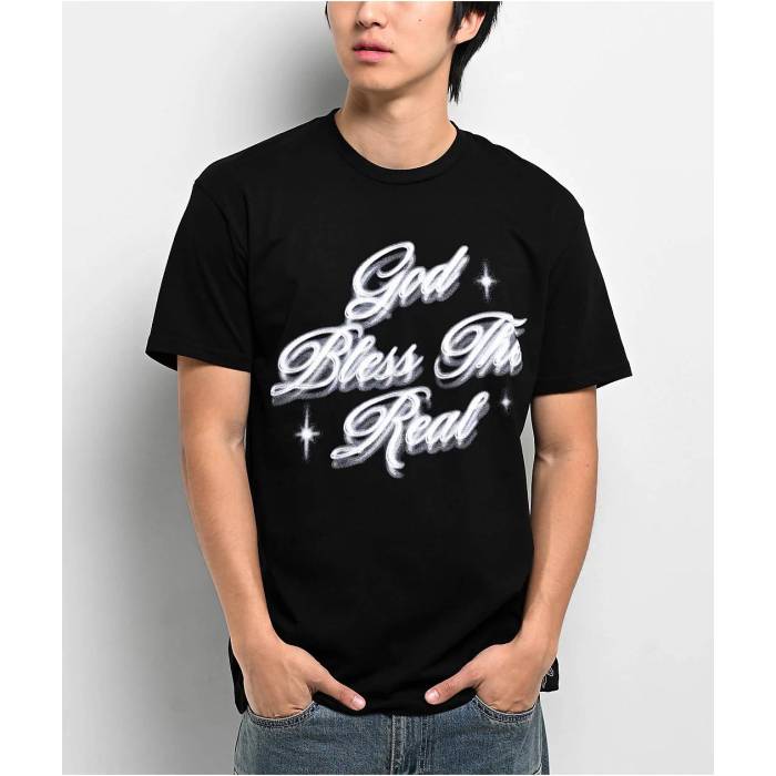 Hasta Muerte 【 God Bless The Real Black T-Shirt Men\u0027s Black 】 レアル 黒いこと 黒いこと プルオーバー メンズ 黒いこと 黒いこと