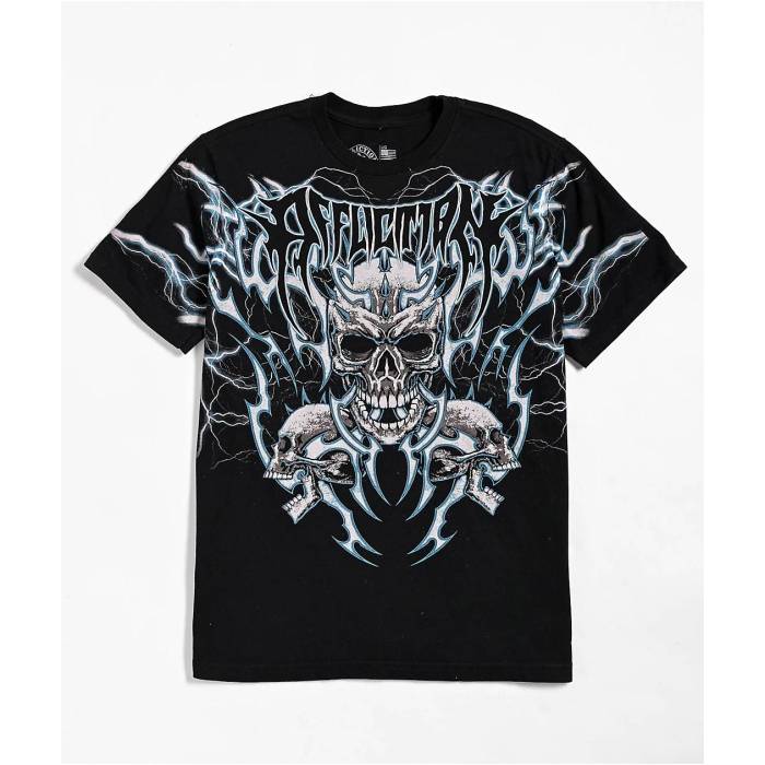 【★百貨店SALE★6/11真夜中2時迄】アフリクション Affliction 【 Kids Ice Inferno Black T-Shirt Kids\u0027 Black 】 地獄 黒いこと 黒いこと ティーシャツ 黒いこと 黒いこと