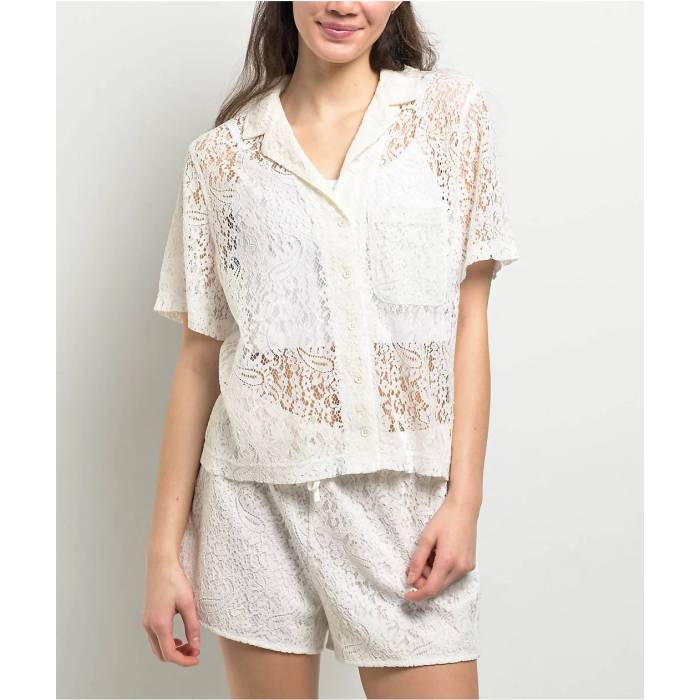 Freeworld 【 Libby Lace Ivory Button Up Shirt Women's Ivory 】 アイボリー レディース アイボリー