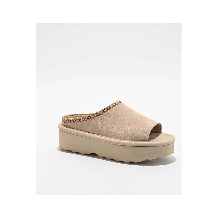 【★百貨店SALE★6/11真夜中2時迄】ベアパウ Bearpaw 【 Navigate Camel Platform Slippers Women\u0027s Brown 】 camel 駱駝 家庭用スリッパ レディース 赤銅色 赤銅色