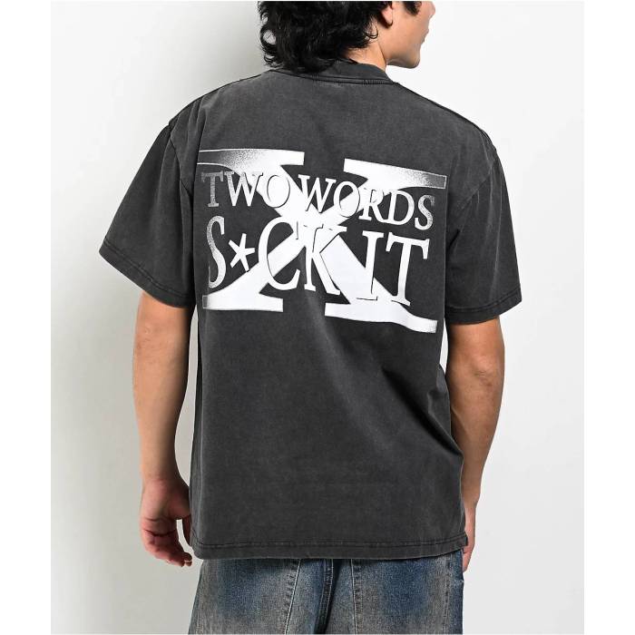 Wwe 【 D-Generation X Two Words Washed Black T-Shirt Men's Black 】 黒色 ブラック Tシャツ メンズ 黒色 ブラック|スニケス