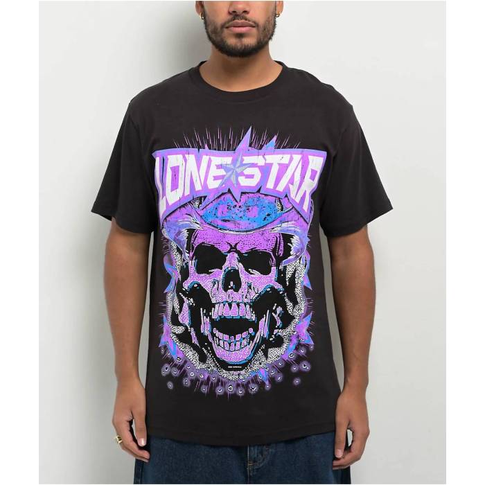 【★百貨店SALE★6/11真夜中2時迄】Lonestar 【 By That Mexican Ot Cowboy Skull Black T-Shirt Men\u0027s Black 】 黒いこと 黒いこと ティーシャツ メンズ 黒いこと 黒いこと