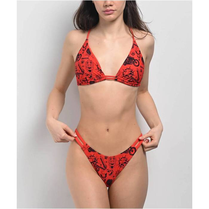 【★百貨店SALE★6/11真夜中2時迄】Broken Promises 【 Love Me Different Red High Leg Bikini Bottom Women\u0027s Red 】 Red 赤・赤いこと ご機嫌 ズボン ボトムス レディース Red 赤・赤いこと