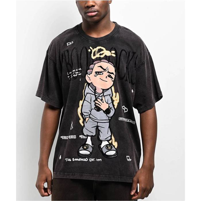 Boondocks 【 The Riley King Black Wash T-Shirt Men's Black 】 黒色 ブラック Tシャツ メンズ 黒色 ブラック