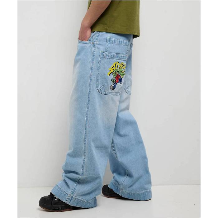 【★百貨店SALE★6/11夜夜中2時迄】A.lab 【 Mega Rave Light Blue Wash Jeans Men\u0027s Light Pastel Blue 】 メガ 青味 青み デニム メンズ 青味 青み