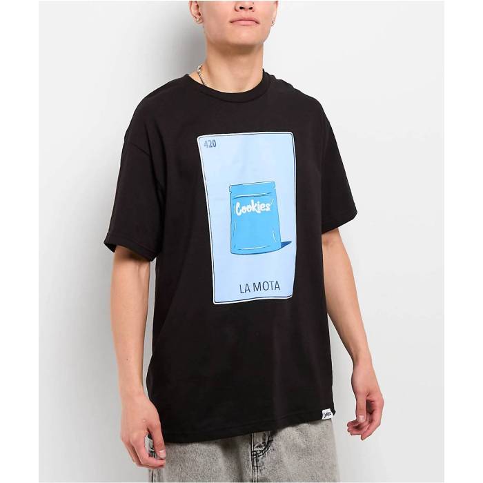 【★百貨店SALE★6/11十二時2時迄】Cookies Clothing 【 Cookies La Mota Black T-Shirt Men\u0027s Black 】 天使の都市 黒いこと 黒いこと プルオーバー メンズ 黒いこと 黒いこと