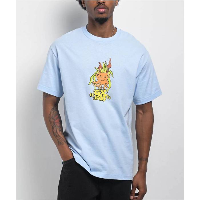 Gx1000 【 Flower Pot Blue T-Shirt Men's Blue 】 青色 ブルー Tシャツ メンズ 青色 ブルー