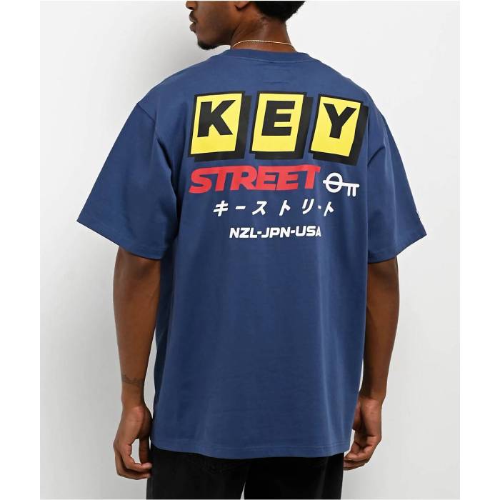 【★百貨店SALE★6/11真夜中2時迄】Key Street 【 Navy Blue Pocket T-Shirt Men\u0027s Blue 】 紺色 米国海軍 青碧 青碧 ティーシャツ メンズ 青碧 青碧