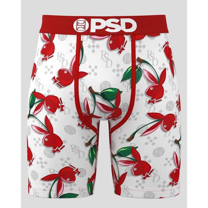 ピーエスディーアンダーウェア Psd Underwear 【 Psd X Playboy White Cherry Lux Boxer Briefs Men's White 】 白色 ホワイト メンズ 白色 ホワイト｜スニケス