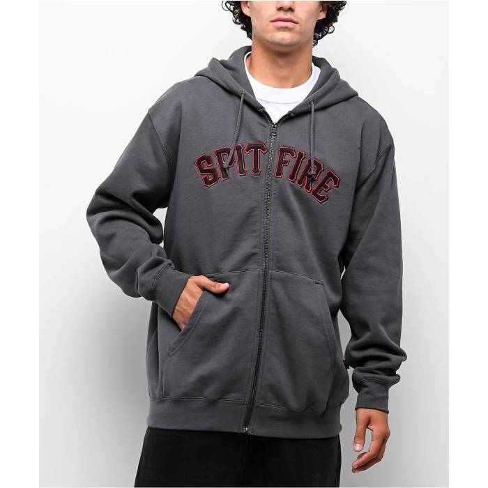 【★百貨店SALE★6/11夜夜中2時迄】スピットファイア Spitfire 【 Spitball Grey Zip Hoodie Men\u0027s Charcoal 】 薄墨色 薄墨色 フーディー パーカー メンズ 濃灰色