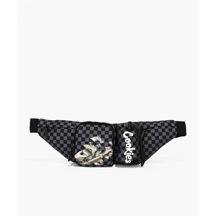 Cookies Clothing 【 Cookies Throwin Bands Parker Black \u0026 Grey Checkerboard Fanny Pack Men Multicolor 】 パーカー 黒色 ブラック 灰色 グレー メンズ