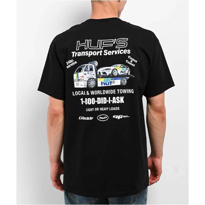 【★百貨店SALE★6/11十二時2時迄】ハフ Huf 【 X Greddy Tow Black T-Shirt Men\u0027s Black 】 黒いこと 黒いこと プルオーバー メンズ 黒いこと 黒いこと