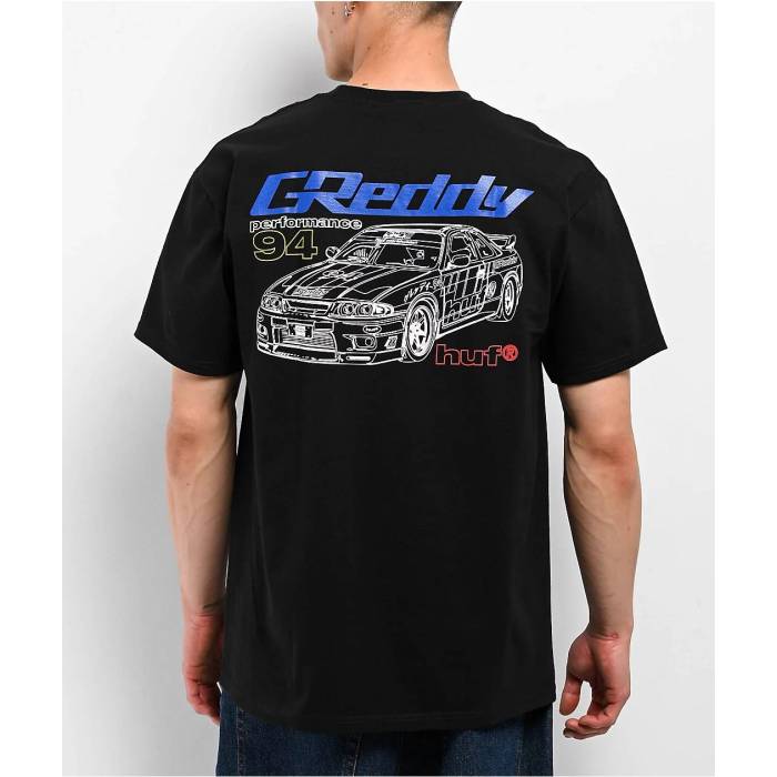 ハフ Huf 【 X Greddy Diagram Black T-Shirt Men's Black 】 黒色 ブラック Tシャツ メンズ 黒色 ブラック