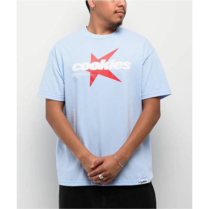 Cookies Clothing 【 Cookies Star Light Blue T-Shirt Men\u0027s Light Pastel Blue 】 青み 青色 プルオーバー メンズ 青み 青色