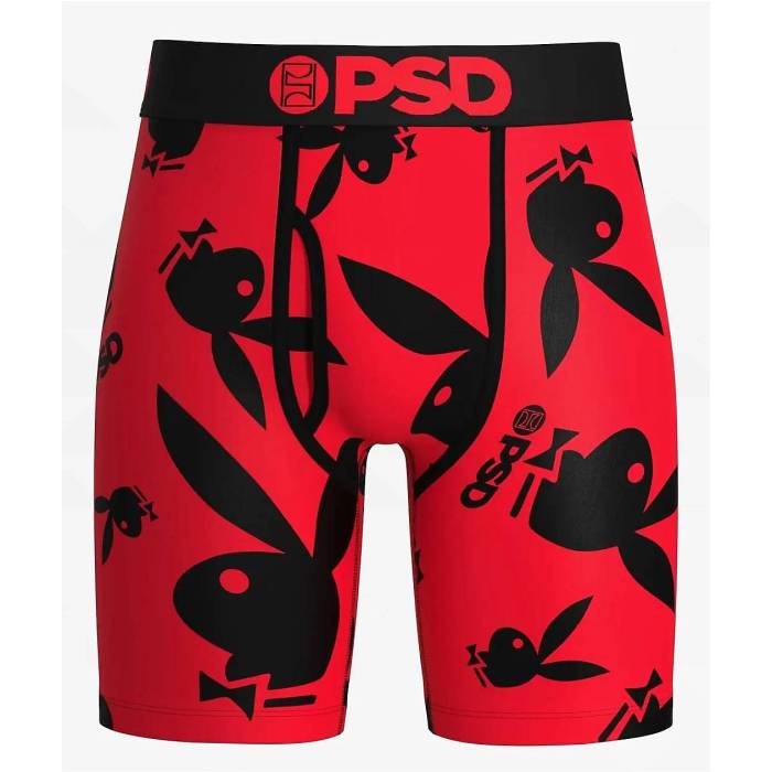 ピーエスディーアンダーウェア Psd Underwear 【 Psd X Playboy All Over Modal Boxer Briefs Men's Red 】 メンズ Red 赤・レッド｜スニケス
