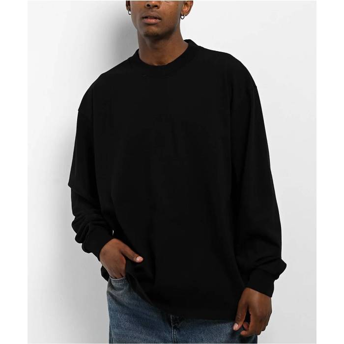 【★百貨店SALE★6/11真夜中2時迄】Shaka Wear 【 Designer Garment Dye Black Long Sleeve T-Shirt Men\u0027s Black 】 黒いこと 黒いこと Sleeve 衣袂 ティーシャツ メンズ 黒いこと 黒いこと