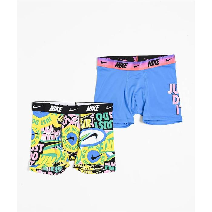 ナイキ Nike 【 Kids Dri-Fit Essential Micro Blue 2-Pack Boxer Briefs Kids\u0027 Multicolor 】 素っ気ない填まる Micro ミクロ 青み 青色 2個入