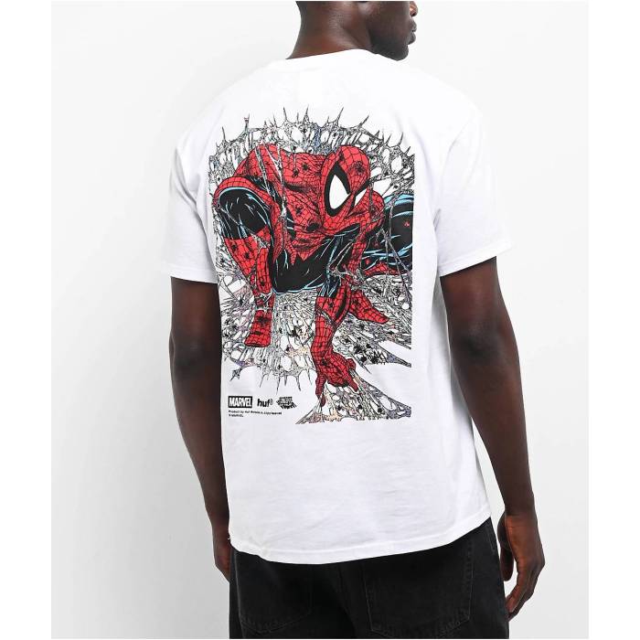 ハフ Huf 【 X Spider-Man Arachknight White T-Shirt Men's White 】 白色 ホワイト Tシャツ メンズ 白色 ホワイト｜スニケス