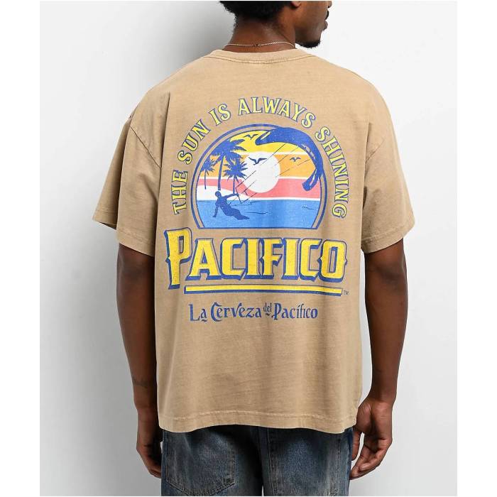 【★百貨店SALE★6/11真夜中2時迄】Pacifico 【 Shining Sand T-Shirt Men\u0027s Beige 】 砂色・砂子 ティーシャツ メンズ ベージュ