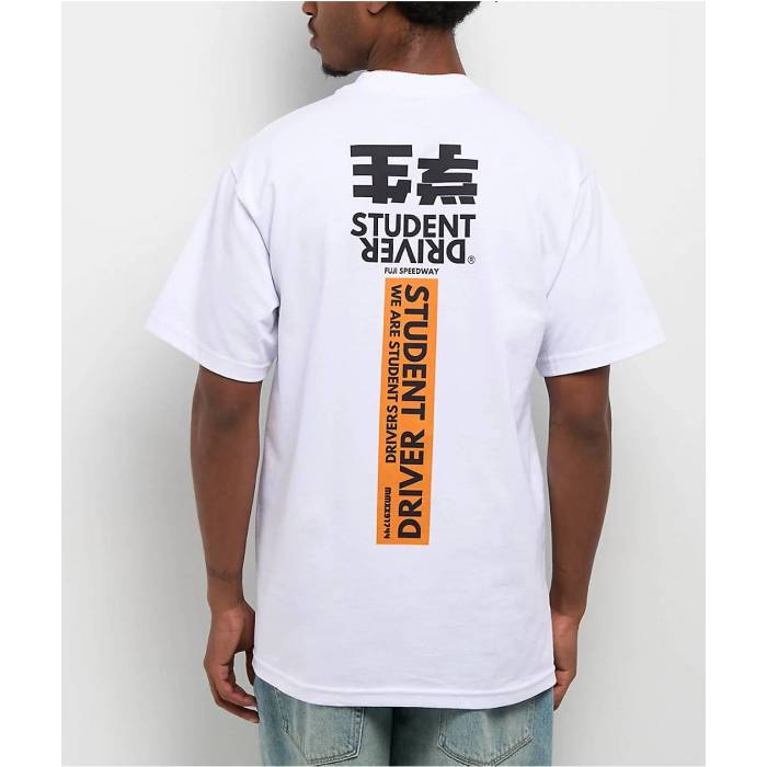 Student Driver 【 Fuji White T-Shirt Men\u0027s White 】 白いこと 白いこと プルオーバー メンズ 白いこと 白いこと