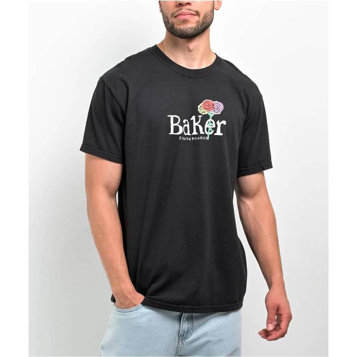 Baker Skateboards 【 Baker Fleurs Black T-Shirt Men Black 】 黒色 ブラック Tシャツ メンズ 黒色 ブラック