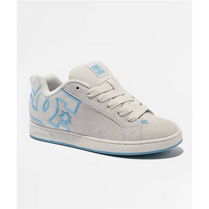 【★百貨店SALE★6/11真夜中2時迄】ディーシー Dc 【 Court Graffik Off White \u0026 Pastel Blue Skate Shoes Men\u0027s Light Pastel Blue 】 厚地の外套 白いこと 白いこと 青碧 青碧 Skate 滑る シューズ 運動すること靴 メンズ 青碧 青碧
