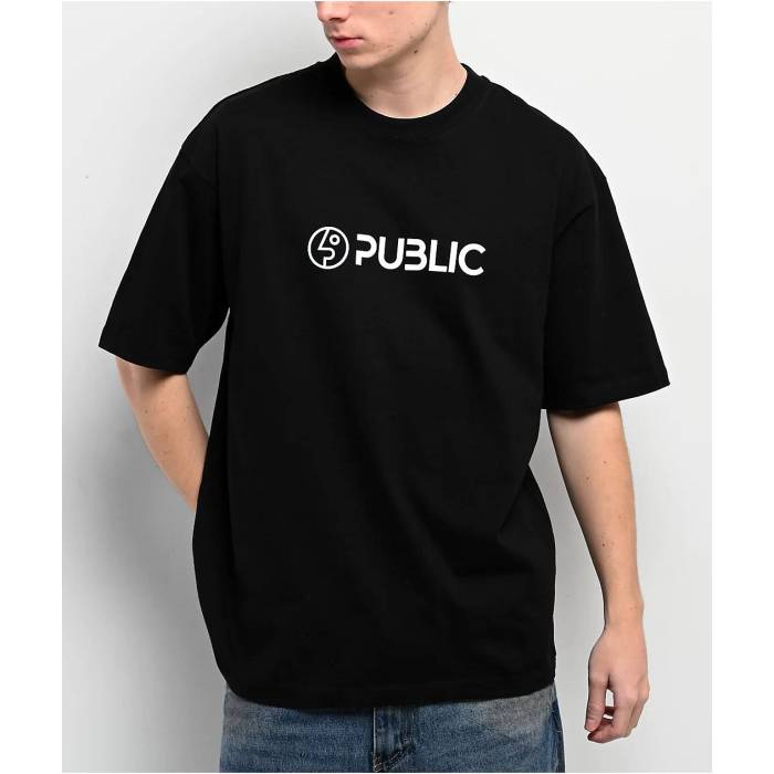 Public Snowboards 【 Public Logo Black T-Shirt Men's Black 】 ロゴ 黒色 ブラック Tシャツ メンズ 黒色 ブラック