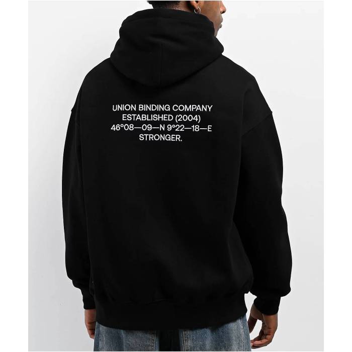 Union Bindings 【 Union 20-Yr Black Zip Hoodie Men's Black 】 Union ユニオン 黒色 ブラック フーディー パーカー メンズ 黒色 ブラック｜スニケス