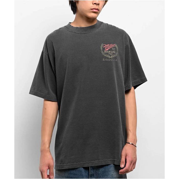Coors 【 Miller Genuine Draft High Life Moon Charcoal T-Shirt Men's Charcoal 】 ハイ チャコール Tシャツ メンズ チャコール