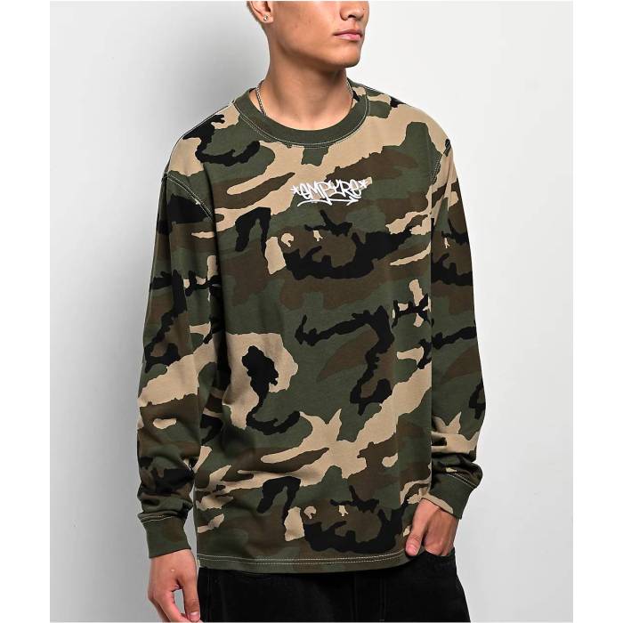 【★百貨店SALE★6/11真夜中2時迄】帝国 Empyre 【 Sandbag Green Camo Long Sleeve T-Shirt Men\u0027s Green 】 green 緑・緑であること 家鴨柄 Sleeve 衣袂 ティーシャツ メンズ green 緑・緑であること