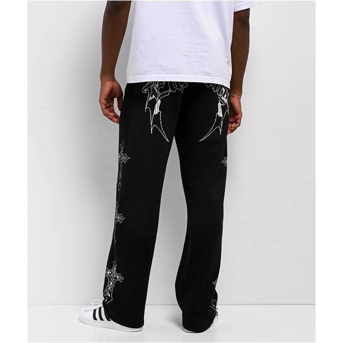 【★百貨店SALE★6/11夜夜中2時迄】エドハーディー Ed Hardy 【 Crosses Sunfade Black Baggy Sweatpants Men\u0027s Black 】 黒いこと 黒いこと ロングタイツ メンズ 黒いこと 黒いこと