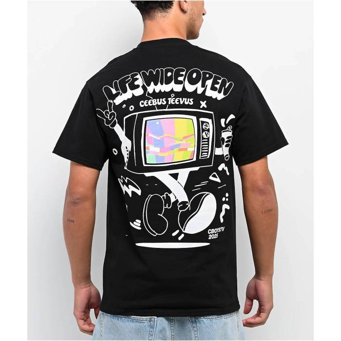 Cboystv 【 Ceebus Teevus Black T-Shirt Men's Black 】 黒色 ブラック Tシャツ メンズ 黒色 ブラック