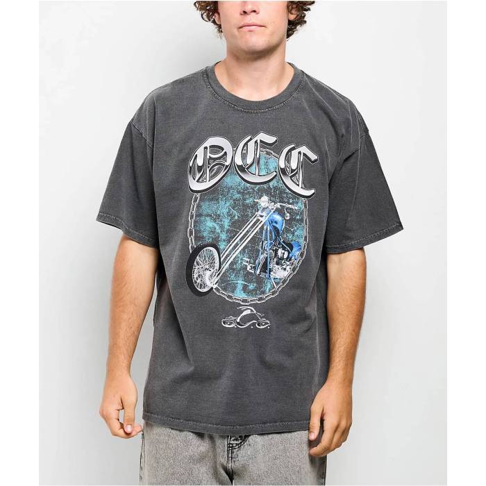 【★百貨店SALE★6/11真夜中2時迄】Orange County Choppers 【 Extended Forks Black Wash T-Shirt Men\u0027s Black 】 黒いこと 黒いこと ティーシャツ メンズ 黒いこと 黒いこと