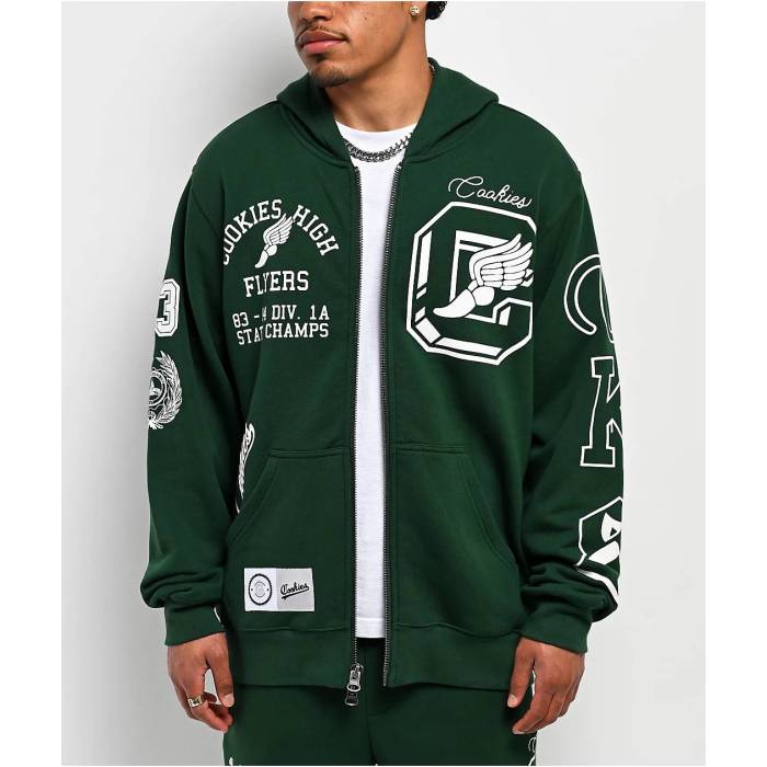 Cookies Clothing 【 Cookies High Green Zip Hoodie Men\u0027s Green 】 御機嫌 green 緑・緑であること フーディー パーカー メンズ green 緑・緑であること