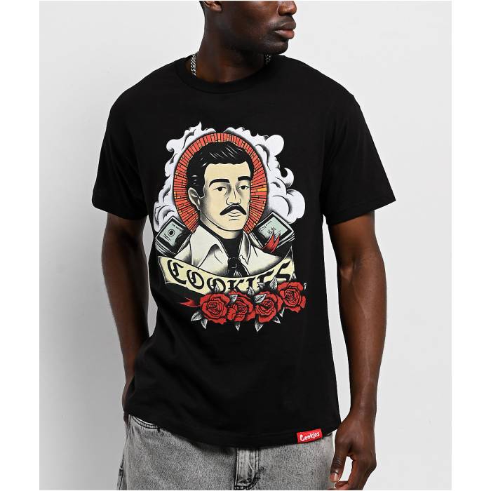 【★百貨店SALE★6/11真夜中2時迄】Cookies Clothing 【 Cookies Malverde Black T-Shirt Men\u0027s Black 】 黒いこと 黒いこと ティーシャツ メンズ 黒いこと 黒いこと