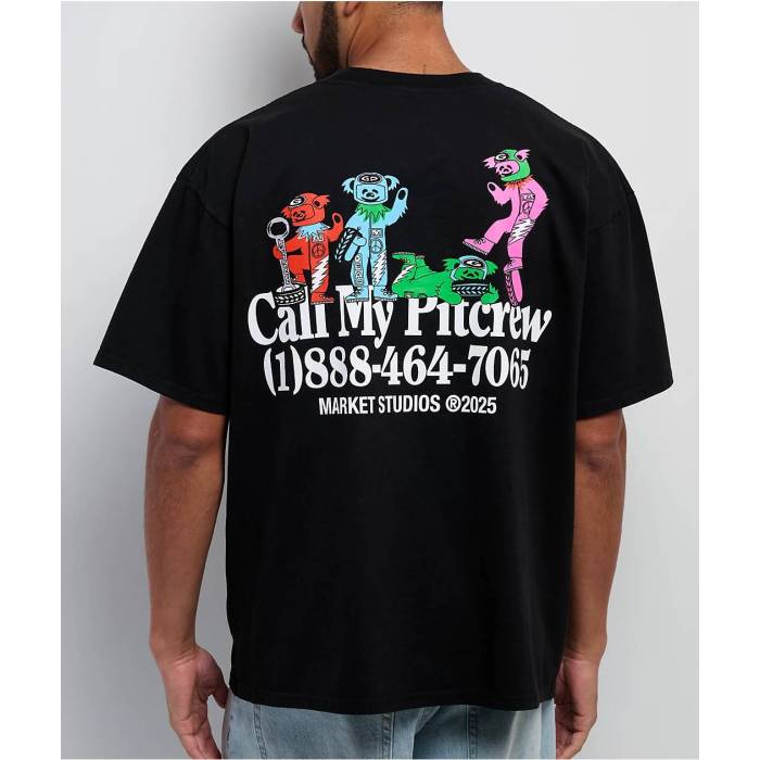 Market Studios 【 X Grateful Dead Call My Pit Crew Black T-Shirt Men's Black 】 クルー 黒色 ブラック Tシャツ メンズ 黒色 ブラック